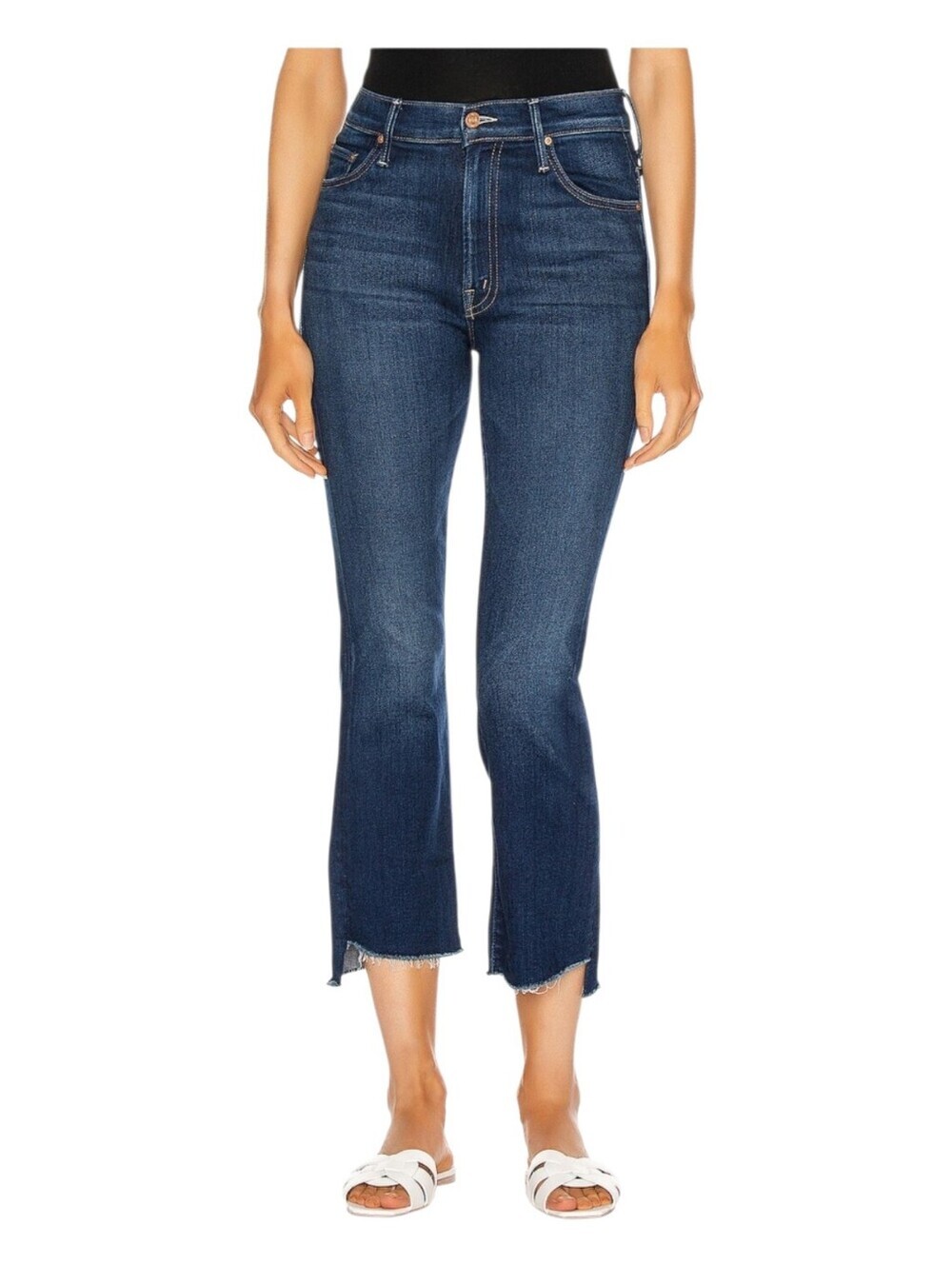 Mother Womens Home Movies Wash The Insider Crop Fray Denim Jeans Size 26